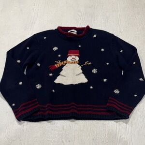 Christopher & Banks Christmas Sweater Size Medium Ramie/Cotton Vintage